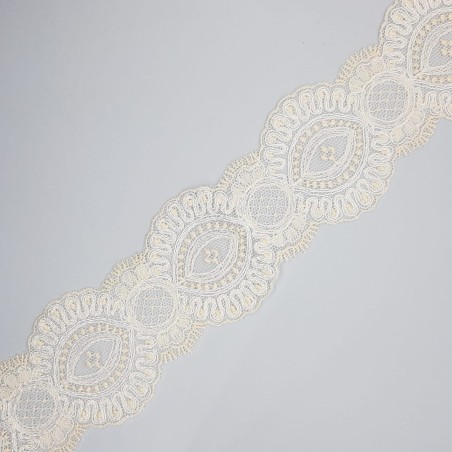 Entredos encaje tul bordado beige especial ceremonias