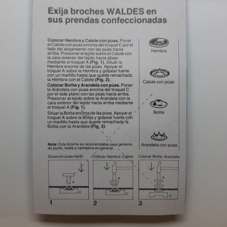 Broche presión color perla Waldes