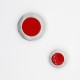 Botón metálico rojo filo plateado 