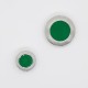 Botón metálico verde filo plateado 