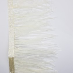 Fleco plumas avestruz color marfil de 10 cms 