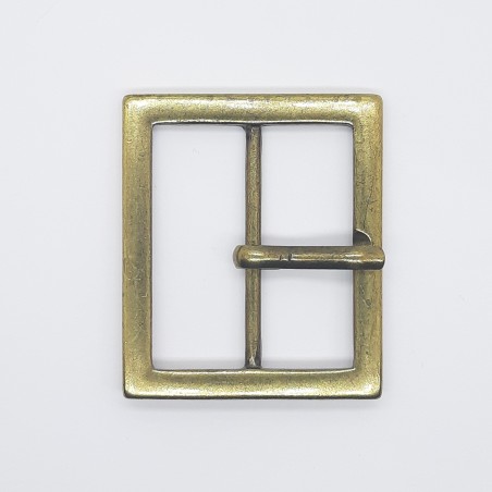 Hebilla metálica cuadrada oro viejo de 4 cms 