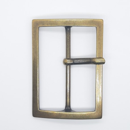 Hebilla metálica rectangular de 6 cms color oro viejo