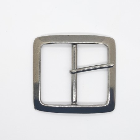 Hebilla metálica cuadrada 4 cms de color plata vieja