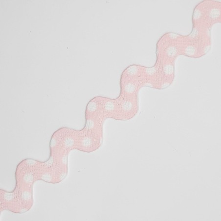 Cinta ondulina de lunares de 15 mm color rosa