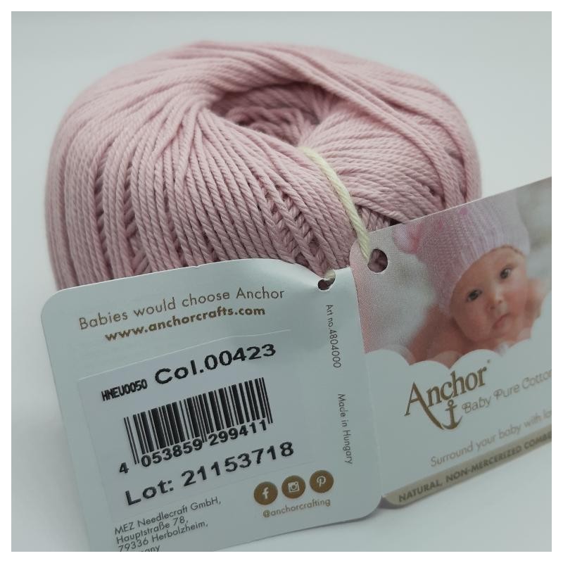Ovillo Anchor 100% algodón. Hilo perlé mate para prendas delicadas de bebe.