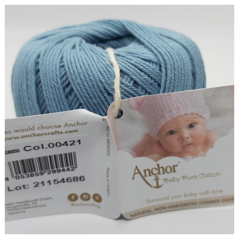 Ovillo Anchor 100% algodón. Hilo perlé mate para prendas delicadas de bebe.