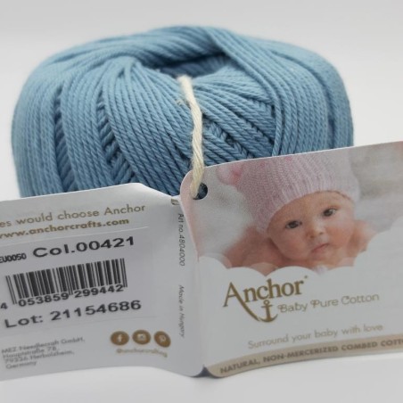 Ovillo Anchor 100% algodón. Hilo perlé mate para prendas delicadas de bebe.