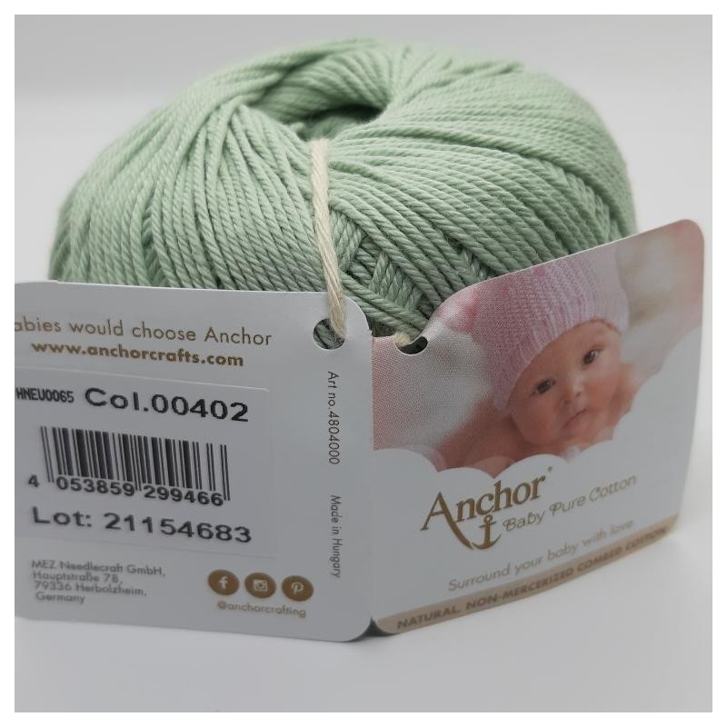 Ovillo Anchor 100% algodón. Hilo perlé mate para prendas delicadas de bebe.