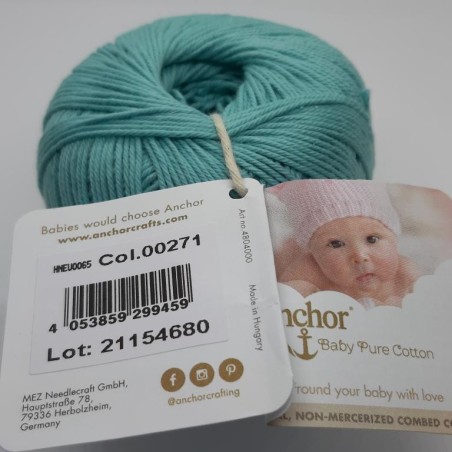 Ovillo Anchor 100% algodón. Hilo perlé mate para prendas delicadas de bebe.