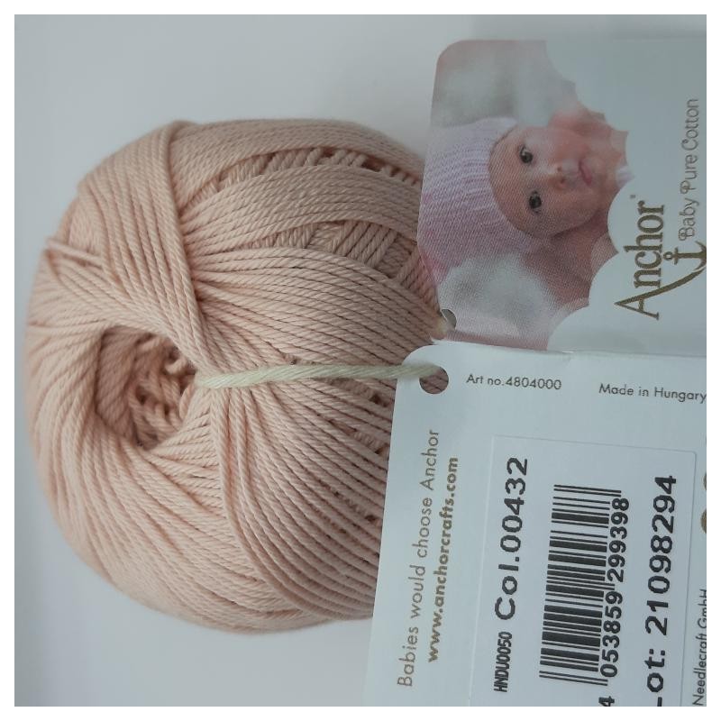 Ovillo Anchor 100% algodón. Hilo perlé mate para prendas delicadas de bebe.