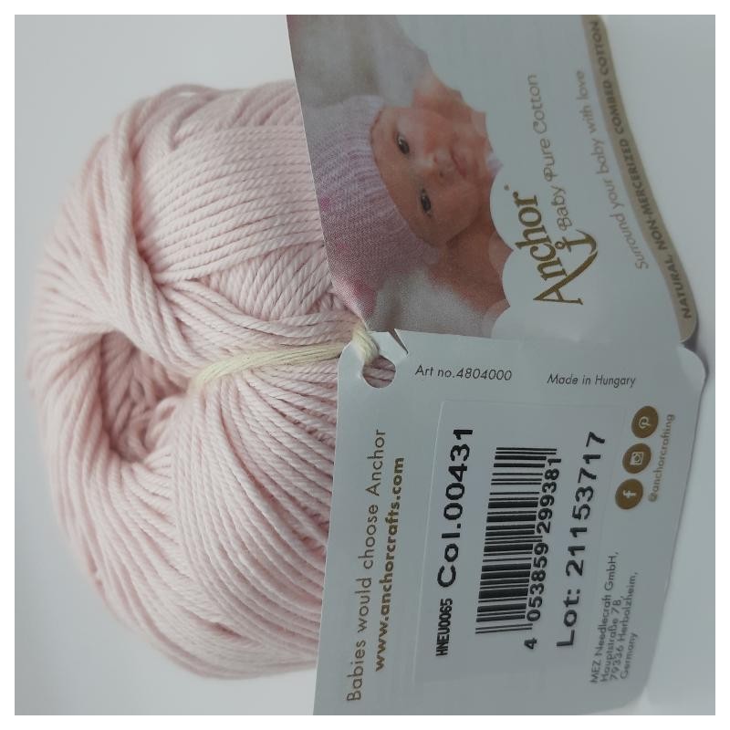 Ovillo Anchor 100% algodón. Hilo perlé mate para prendas delicadas de bebe.