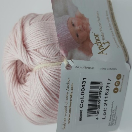 Ovillo Anchor 100% algodón. Hilo perlé mate para prendas delicadas de bebe.