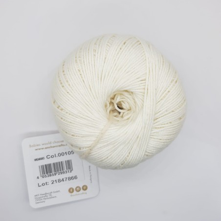 Ovillo Anchor 100% algodón. Hilo perlé mate para prendas delicadas de bebe.