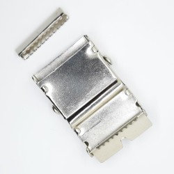 Hebilla cierre americano de 4 cms plata para cinturón  2