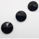 Botón piedra cristal negro redondo, imitación Swarovski.