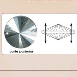 Botón piedra cristal redonda, imitación Swarovski. 2