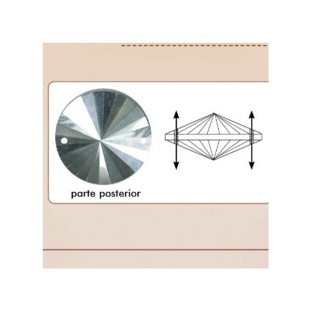 Botón piedra cristal redonda, imitación Swarovski.