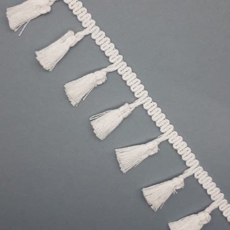 Fleco borla blanco de 28 mm decorativo