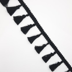 Fleco borla negro de 28 mm decorativo