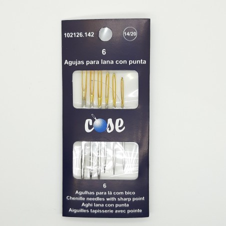Agujas surtidas con punta para coser lana