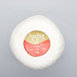 Ovillo de hilo Tridalia crochet - ganchillo 50 gramos blanco