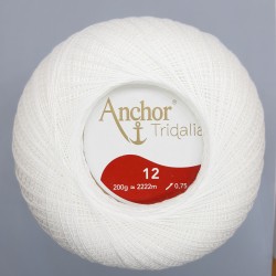 Ovillo de hilo Tridalia crochet - ganchillo 200 gramos blanco