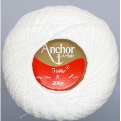 Ovillo Nº 12 blanco hilo Tridalia crochet - ganchillo 200 gramos 2