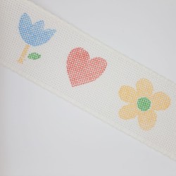 Cinta panamá infantil dibujo de patos de punto de cruz 5 cms.  2