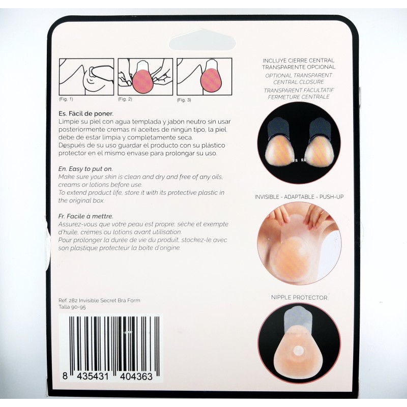 Copas autoadhesivas invisibles de silicona color piel. Especial escotes pronunciados. 