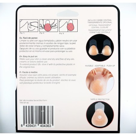 Copas autoadhesivas invisibles de silicona color piel. Especial escotes pronunciados. 