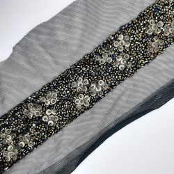 Pasamanería fantasía de cristal negro irisado.  2