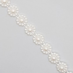 Tira flor de perlas blancas de 1 cm