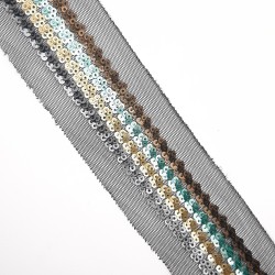 Galón pasamanería fantasía con lentejuelas de color. 2