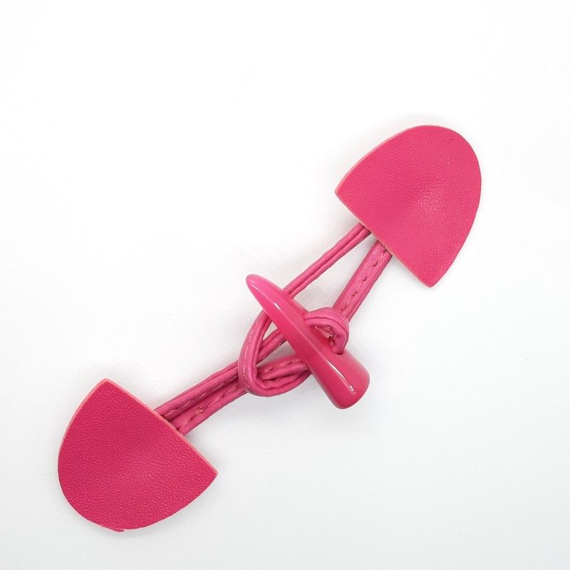 Broche cierre trenca o chamaco polipiel infantil color fucsia de 11 cms.