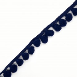 Fleco madroño decorativo color azul marino de 1,5 cms. 