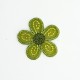 Aplique flor decorativa termoadhesiva de 2,5 cms color verde