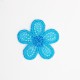 Aplique flor decorativa termoadhesiva de 2,5 cms color turquesa