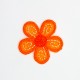 Aplique flor decorativa termoadhesiva de 2,5 cms color naranja