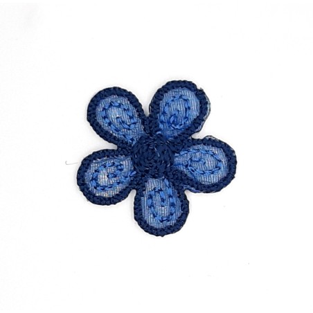 Aplique flor decorativa termoadhesiva de 2,5 cms color azul marino