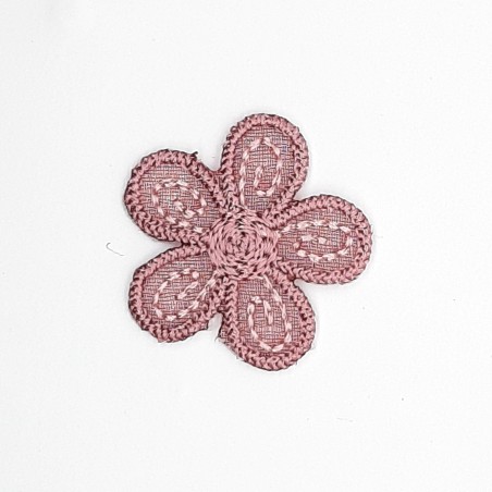 Aplique flor decorativa termoadhesiva de 2,5 cms color rosa palo