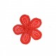 Aplique flor decorativa termoadhesiva de 2,5 cms color rojo