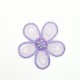 Aplicación flor termoadhesiva con perlas decorativas de color malva