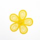 Aplicación flor termoadhesiva con perlas decorativas de color amarillo