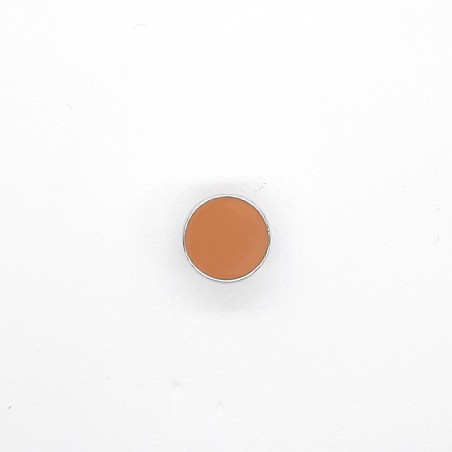 Botón esmaltado filo plateado con pie de color camel