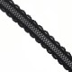 Encaje entredos elástico de color negro ondas decorativas 18 mm. 