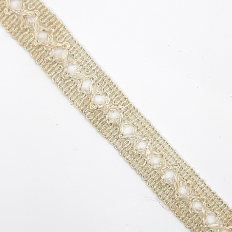 Entredos pasamanería color lino 18 mm de aspecto saco rústico.