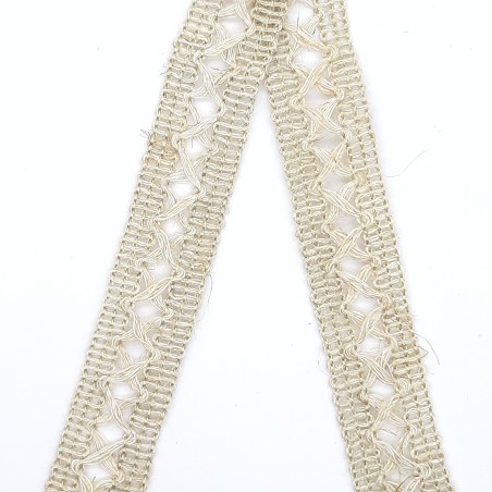 Entredos pasamanería color lino 18 mm de aspecto saco rústico.