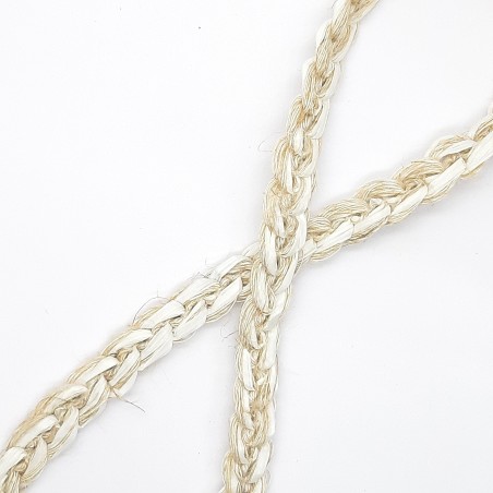 Trenza cruzada pasamanería color lino saco rústico de 8 mm. 