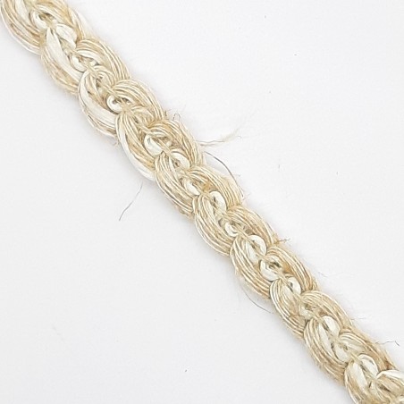 Trenza cruzada pasamanería color lino saco rústico de 8 mm. 